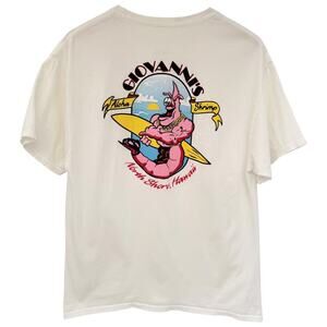 Giovannis Aloha Shrimp Hawaii Graphic T Shirt Mens Large White Surf Tee